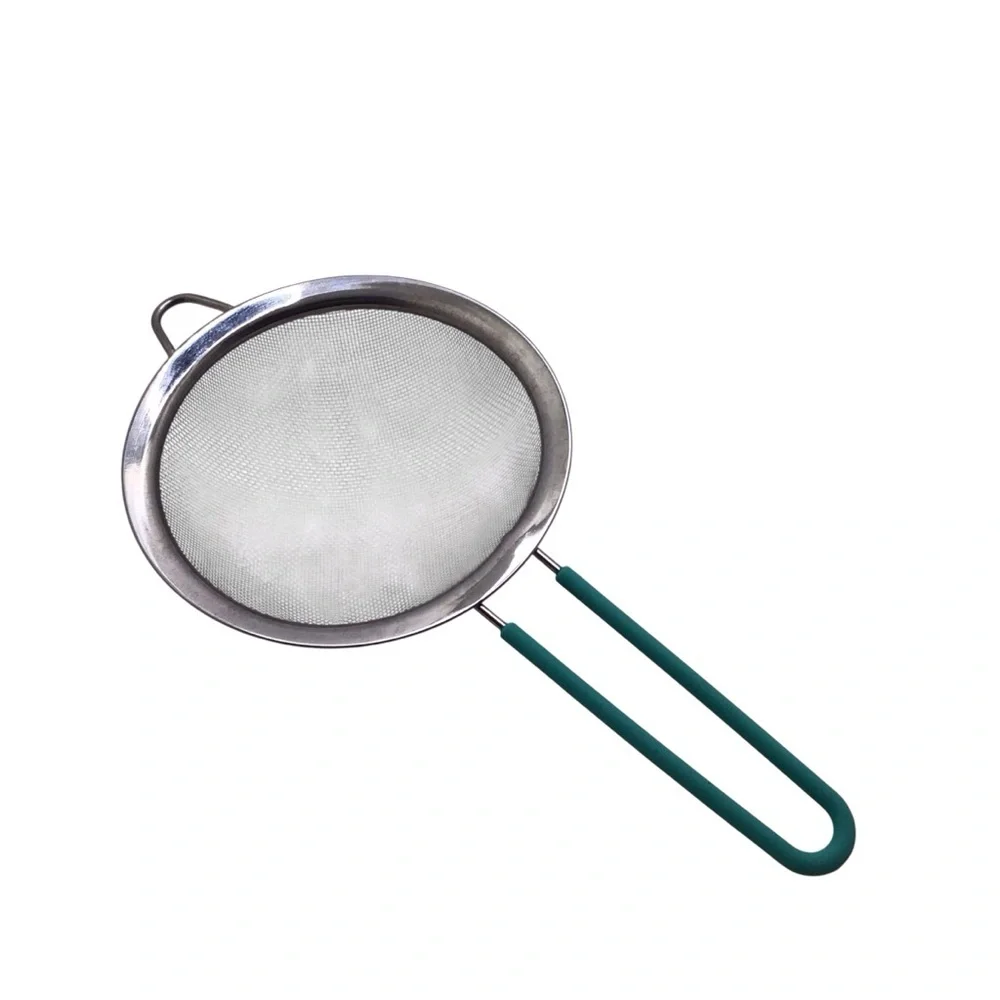 5.5” Stainless Steel Mesh Strainer Sifter Soft Grip Handle Kitchen Tool